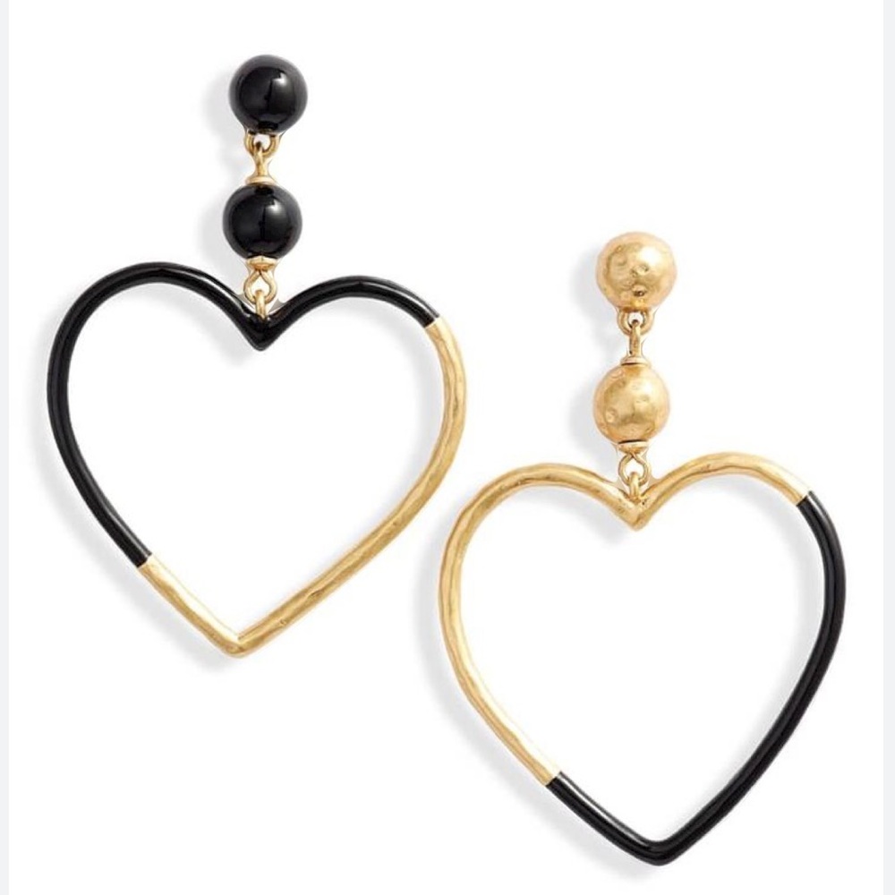 $98 Kate Spade Asymmetrical Heart Drop Earrings